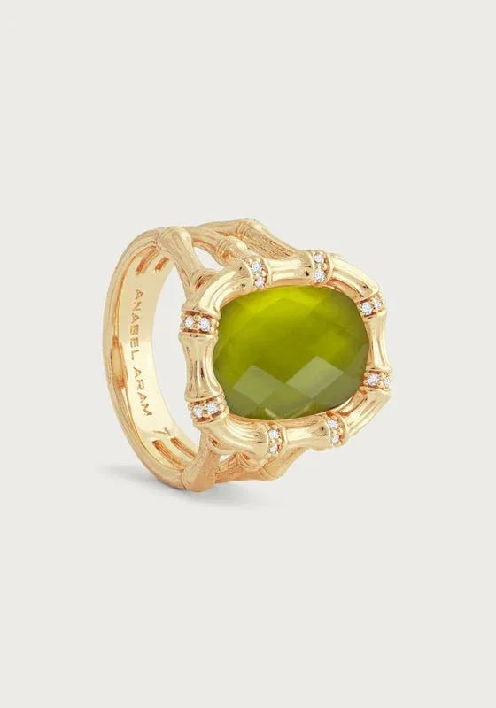 Bamboo With Stone Ring - Gemstones - Anabel Aram