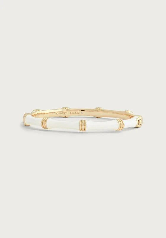 Bamboo Enameled Hinged Bangle - Anabel Aram