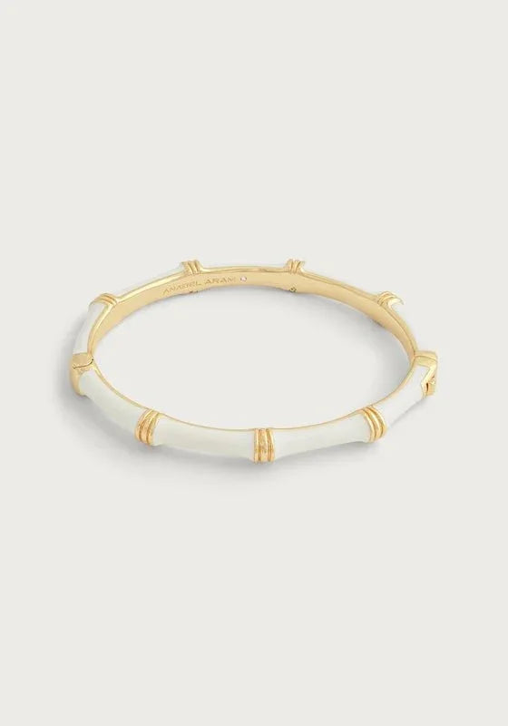 Bamboo Enameled Hinged Bangle - Anabel Aram