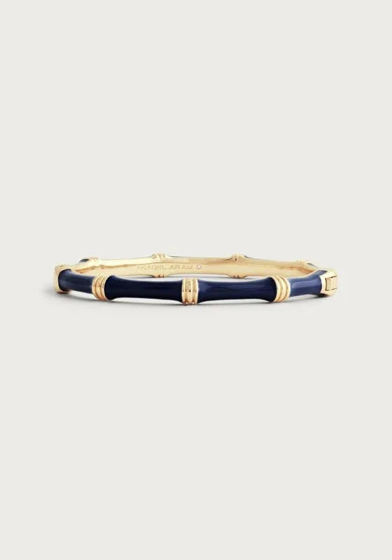 Bamboo Enameled Hinged Bangle - Anabel Aram