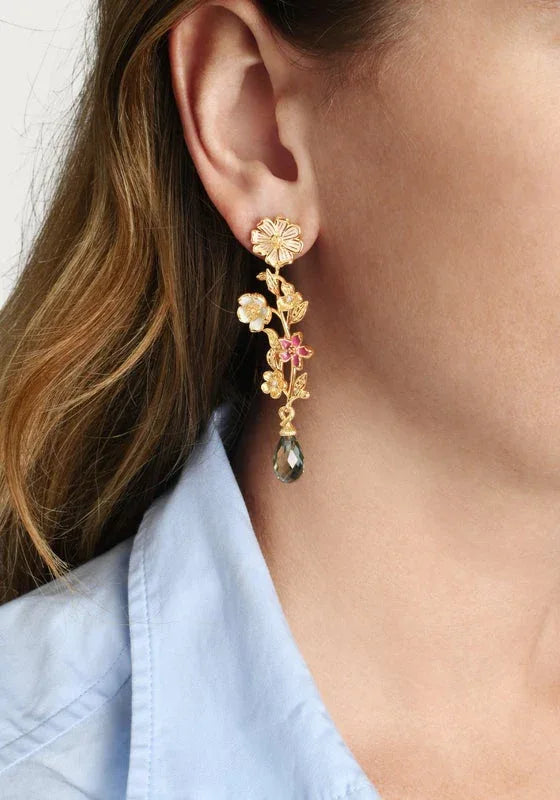 Wildflowers Stone Drop Earrings - Anabel Aram