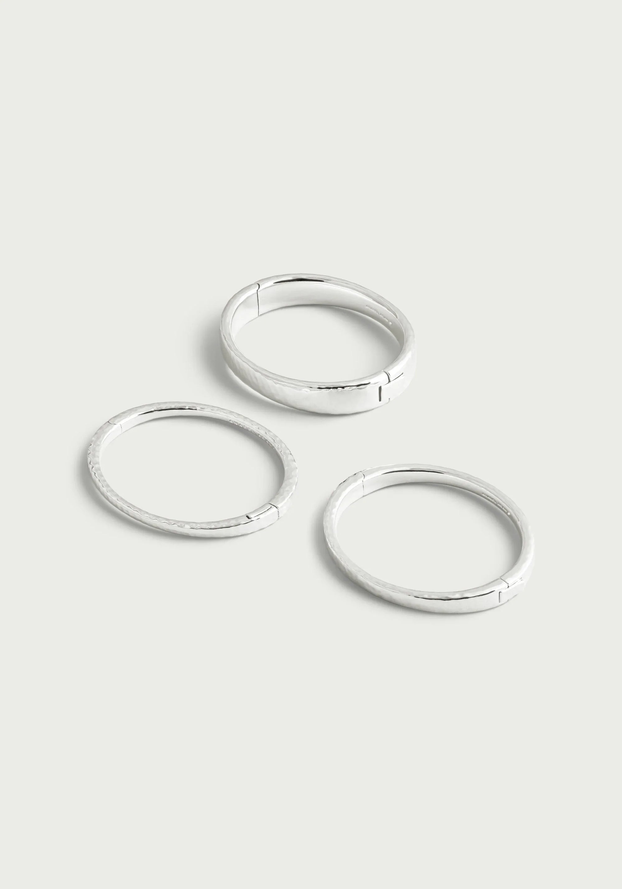 Farrier Wide Hinged Bangle, Silver