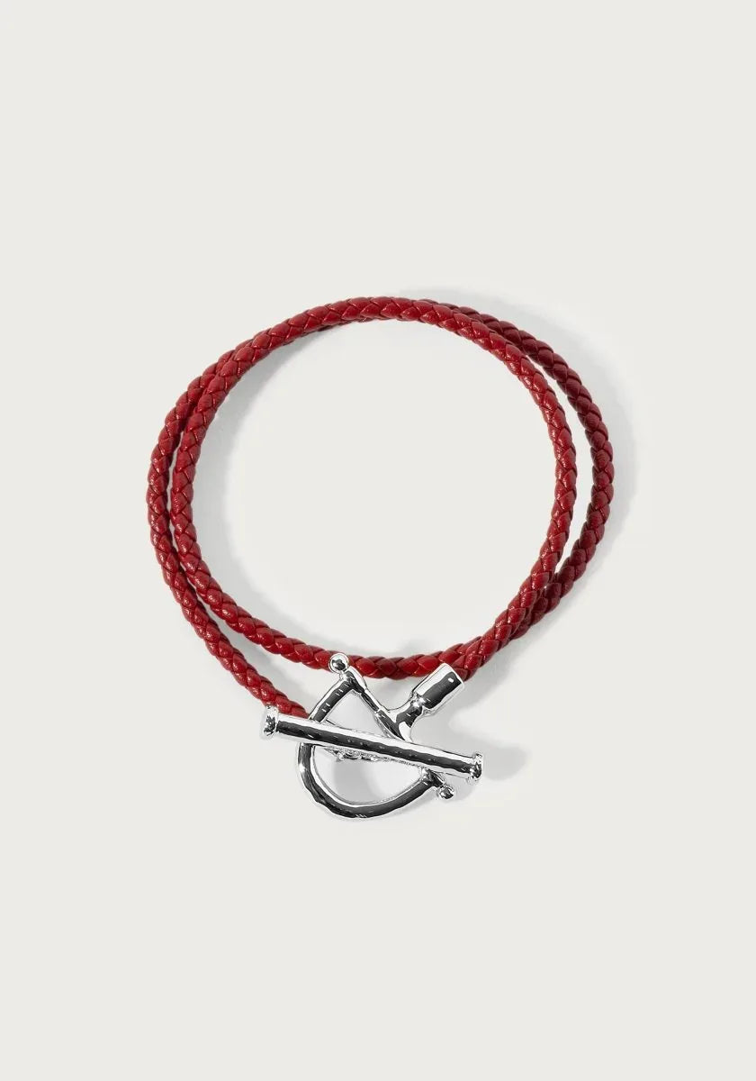 Cheval Leather Wrap Bracelet, Silver - Anabel Aram