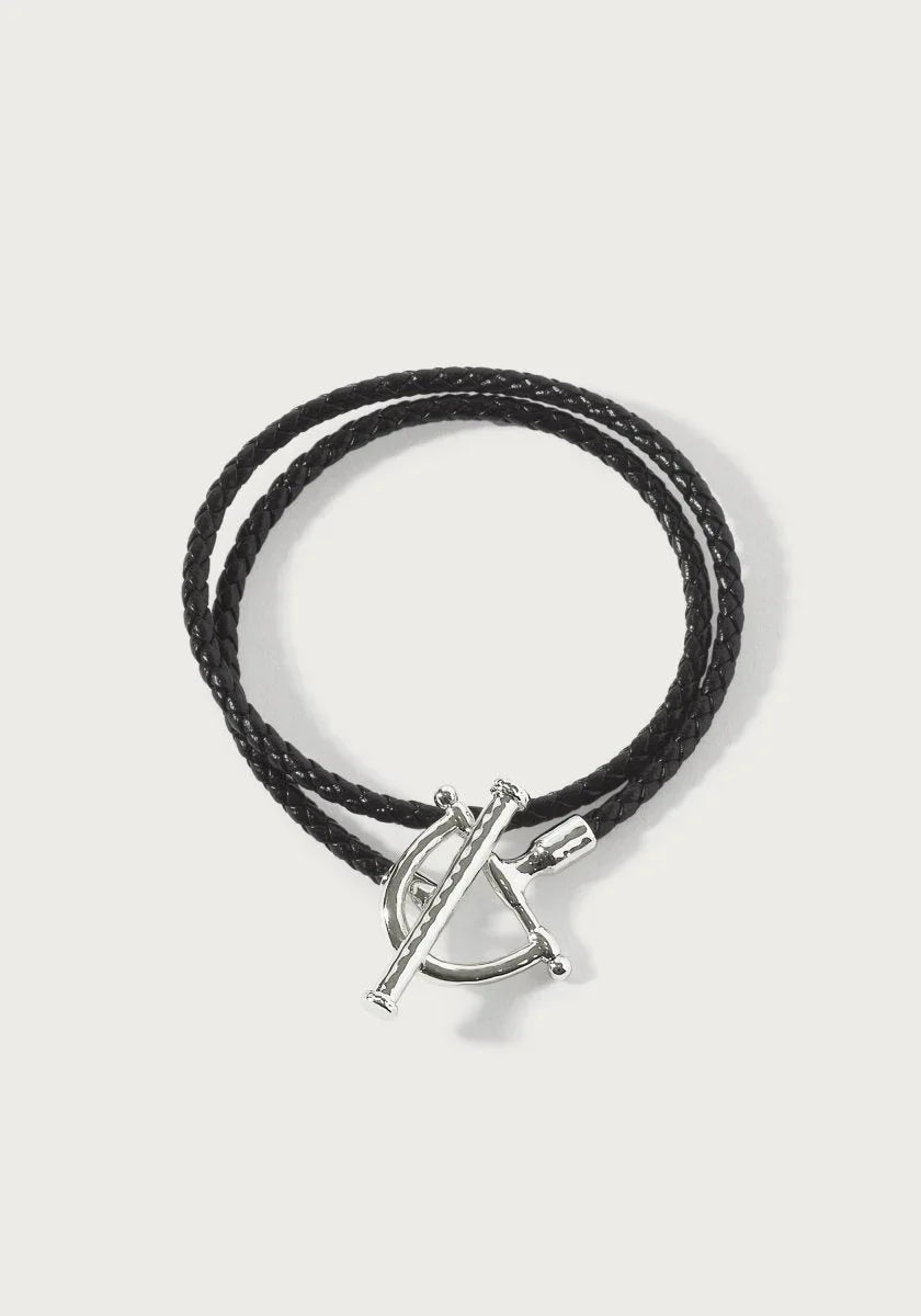 Cheval Leather Wrap Bracelet, Silver - Anabel Aram