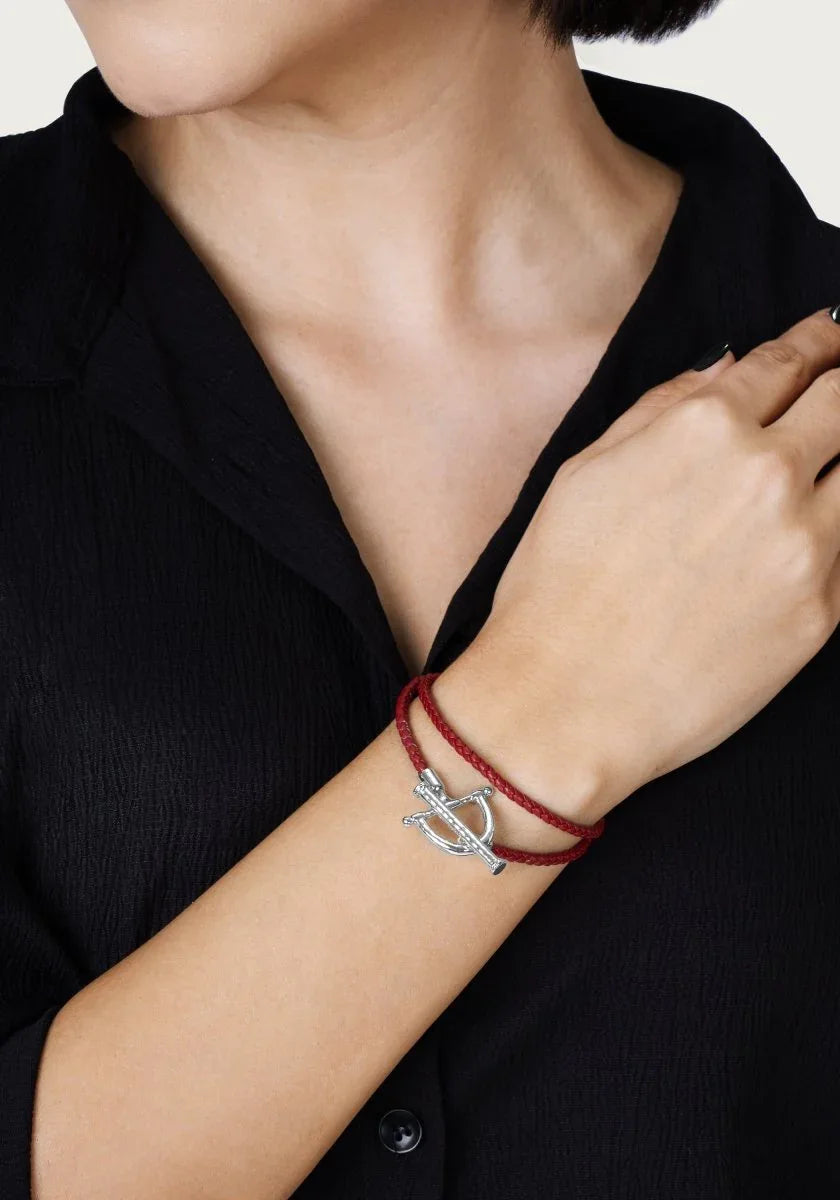 Cheval Leather Wrap Bracelet, Silver - Anabel Aram