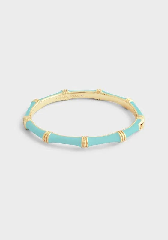 Bamboo Enameled Hinged Bangle - Anabel Aram