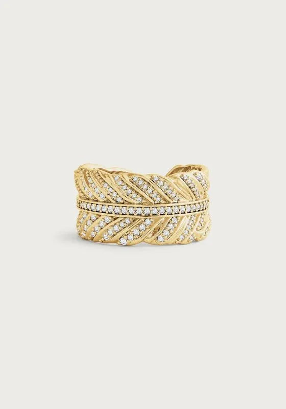 Feather Pave Ring - Anabel Aram