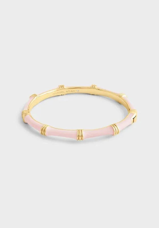 Bamboo Enameled Hinged Bangle - Anabel Aram