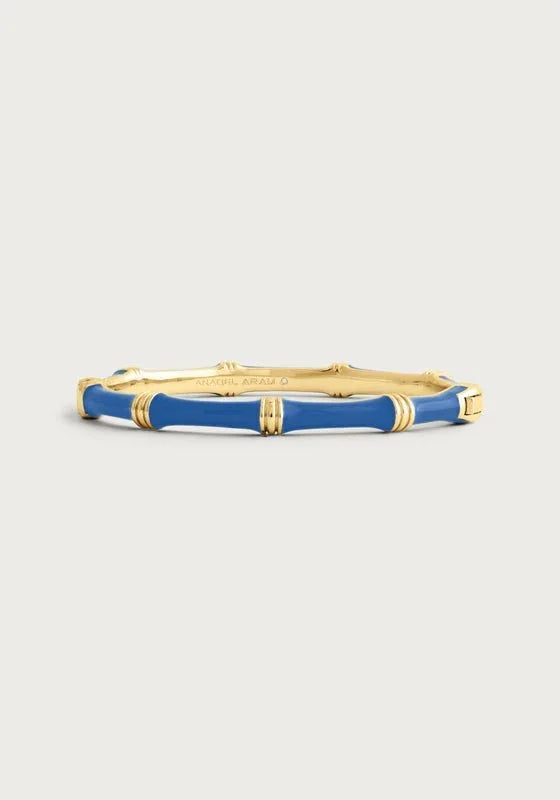 Bamboo Enameled Hinged Bangle - Anabel Aram