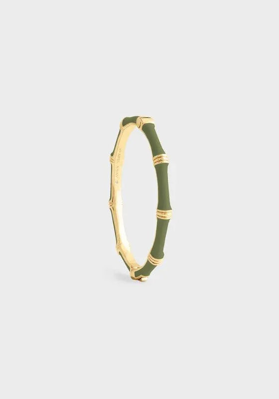 Bamboo Enameled Hinged Bangle - Anabel Aram