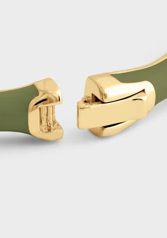 Bamboo Enameled Hinged Bangle - Anabel Aram