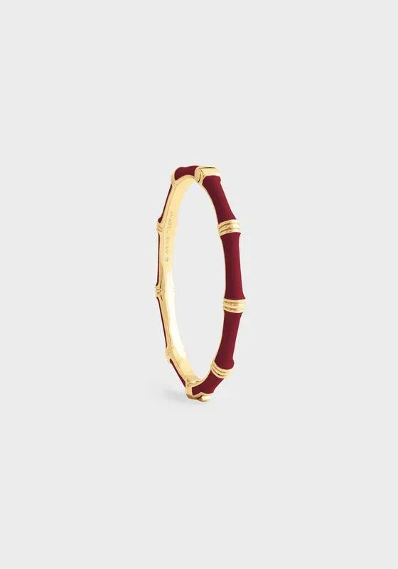 Bamboo Enameled Hinged Bangle - Anabel Aram