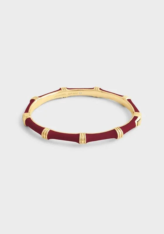 Bamboo Enameled Hinged Bangle - Anabel Aram