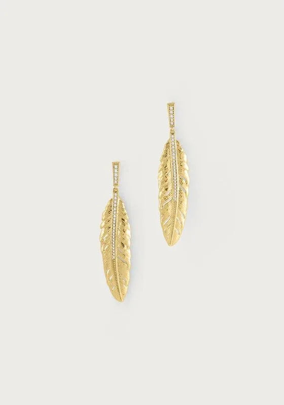 Feather Drop Earrings - Anabel Aram