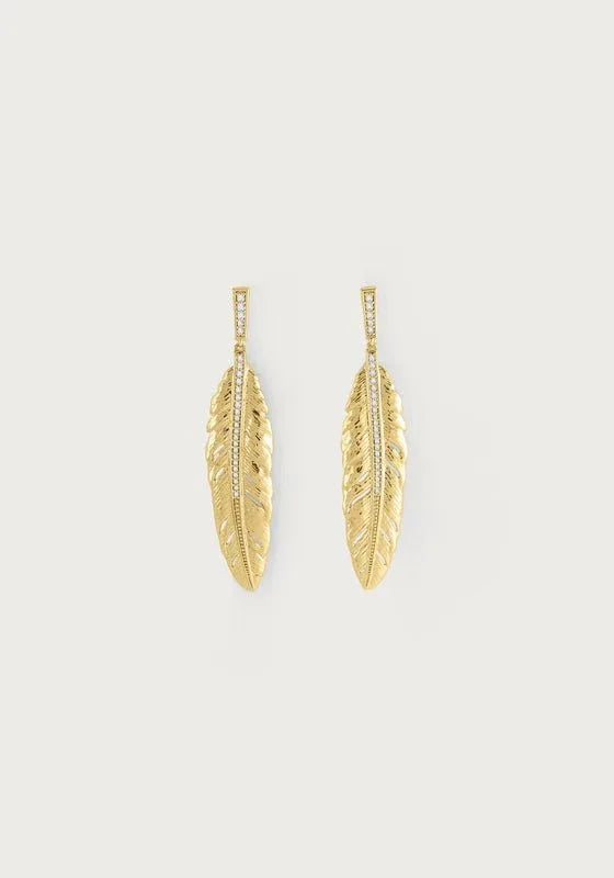 Feather Drop Earrings - Anabel Aram