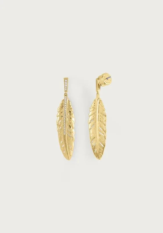 Feather Drop Earrings - Anabel Aram