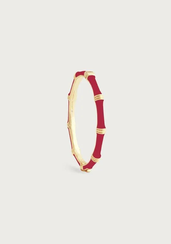 Bamboo Enameled Hinged Bangle - Anabel Aram