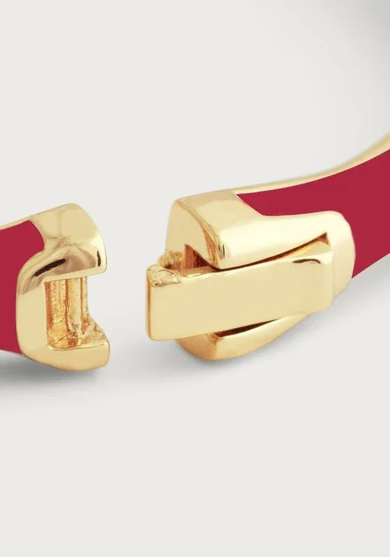Bamboo Enameled Hinged Bangle - Anabel Aram