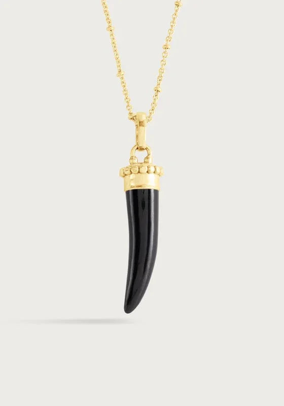 Forza Stone Horn Charm, Black Onyx