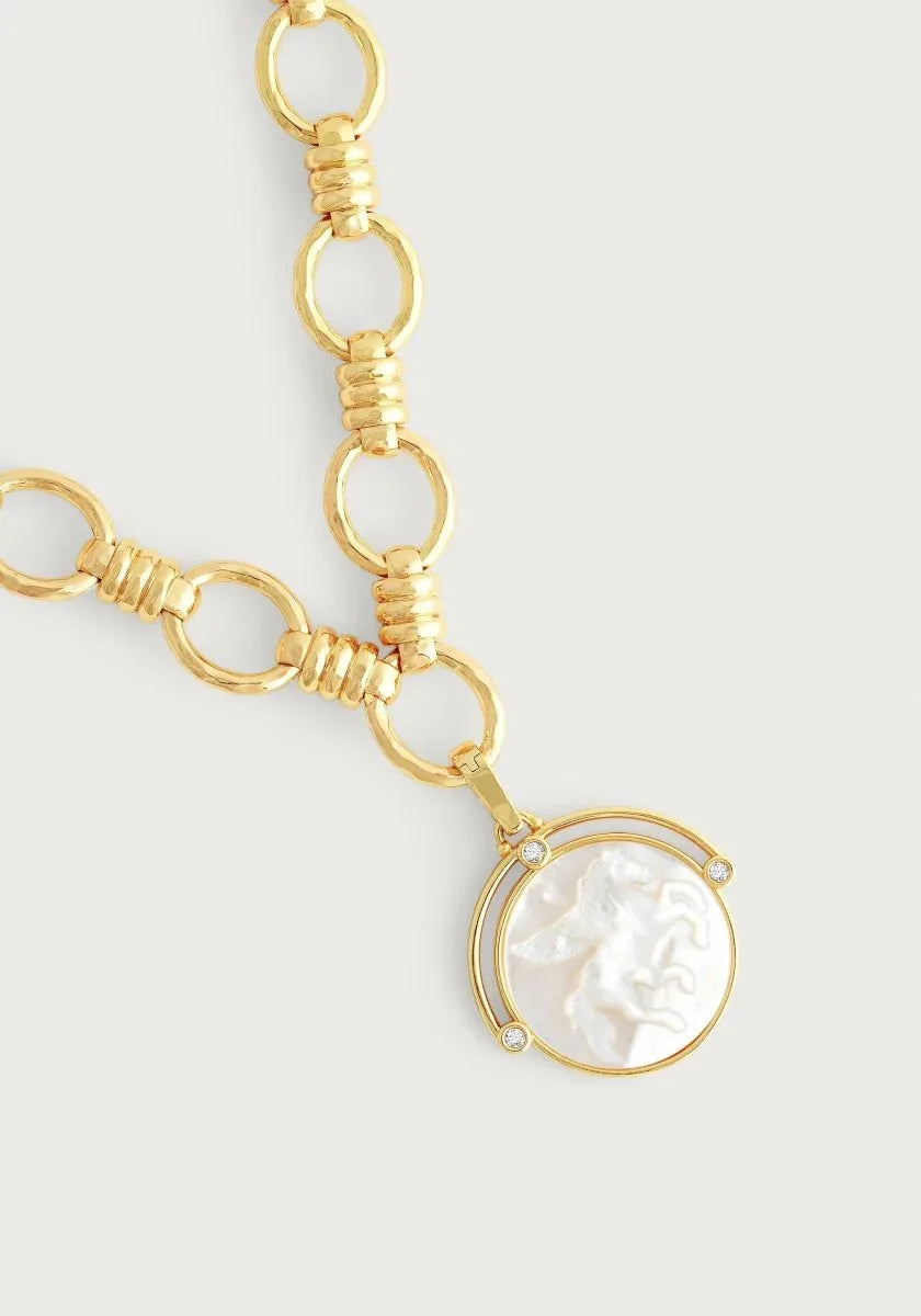 Pegasus Mother of Pearl Coin Charm - Anabel Aram