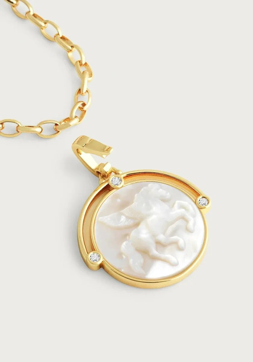 Pegasus Mother of Pearl Coin Charm - Anabel Aram