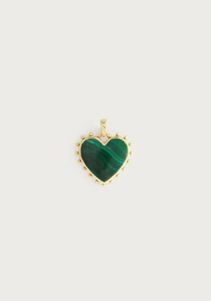 Heart with Stone Charm - Malachite - Anabel Aram