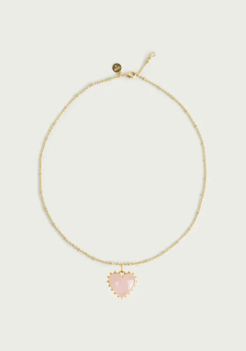 Heart With Stone Pendant Necklace - Anabel Aram