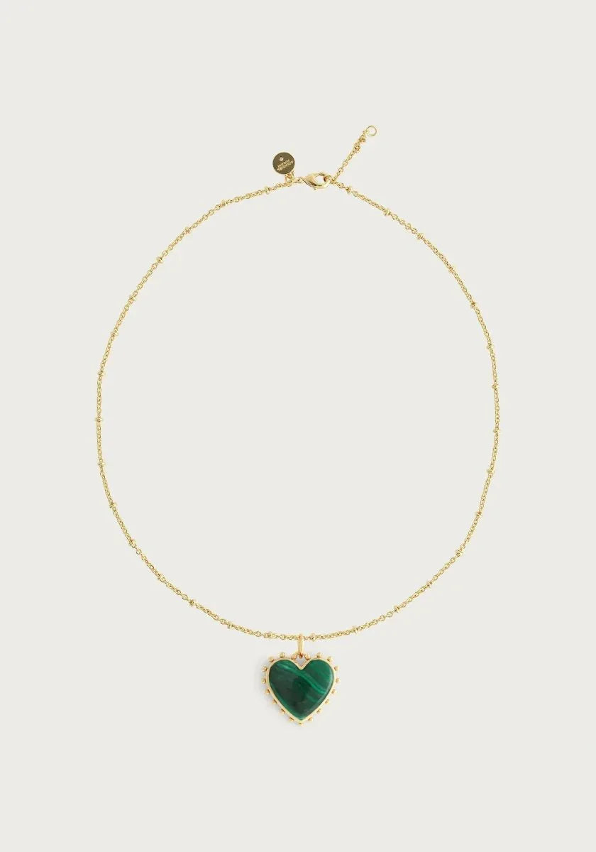 Heart With Stone Pendant Necklace - Anabel Aram