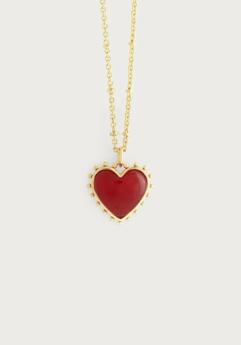 Heart With Stone Pendant Necklace - Anabel Aram