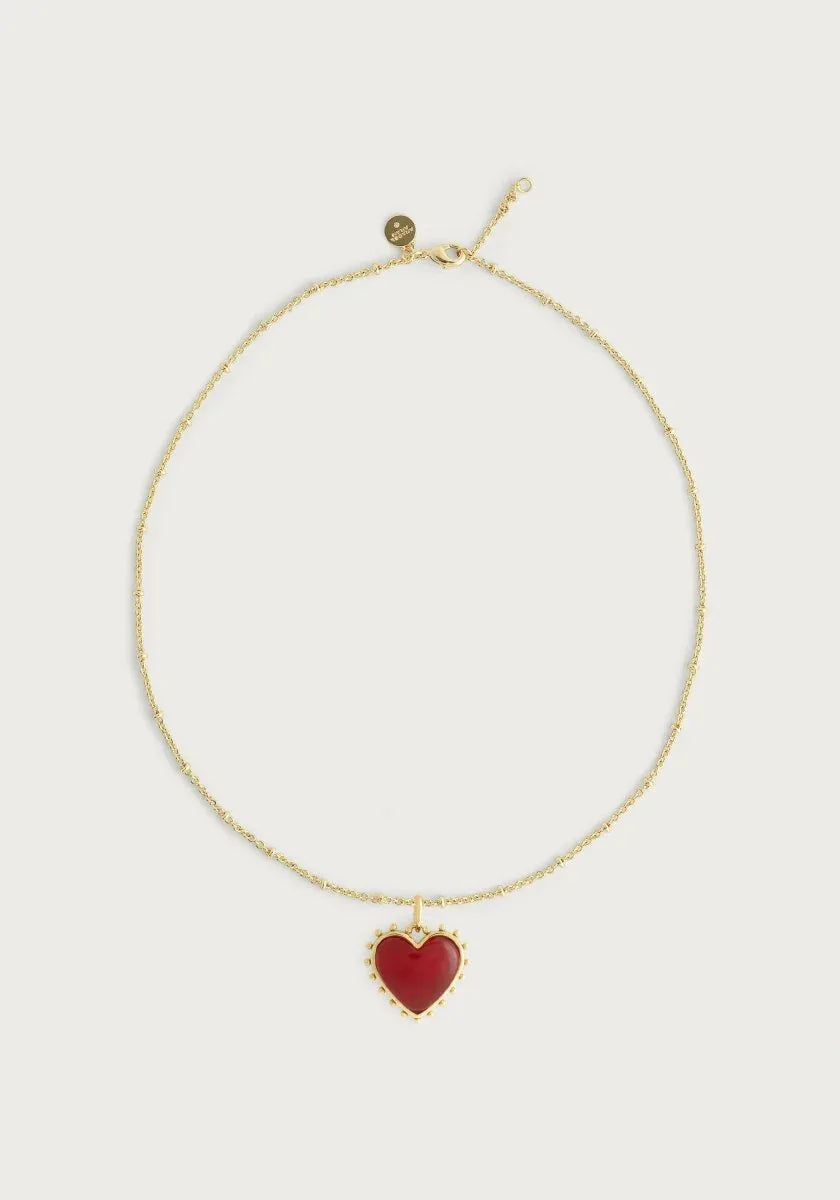 Heart With Stone Pendant Necklace - Anabel Aram