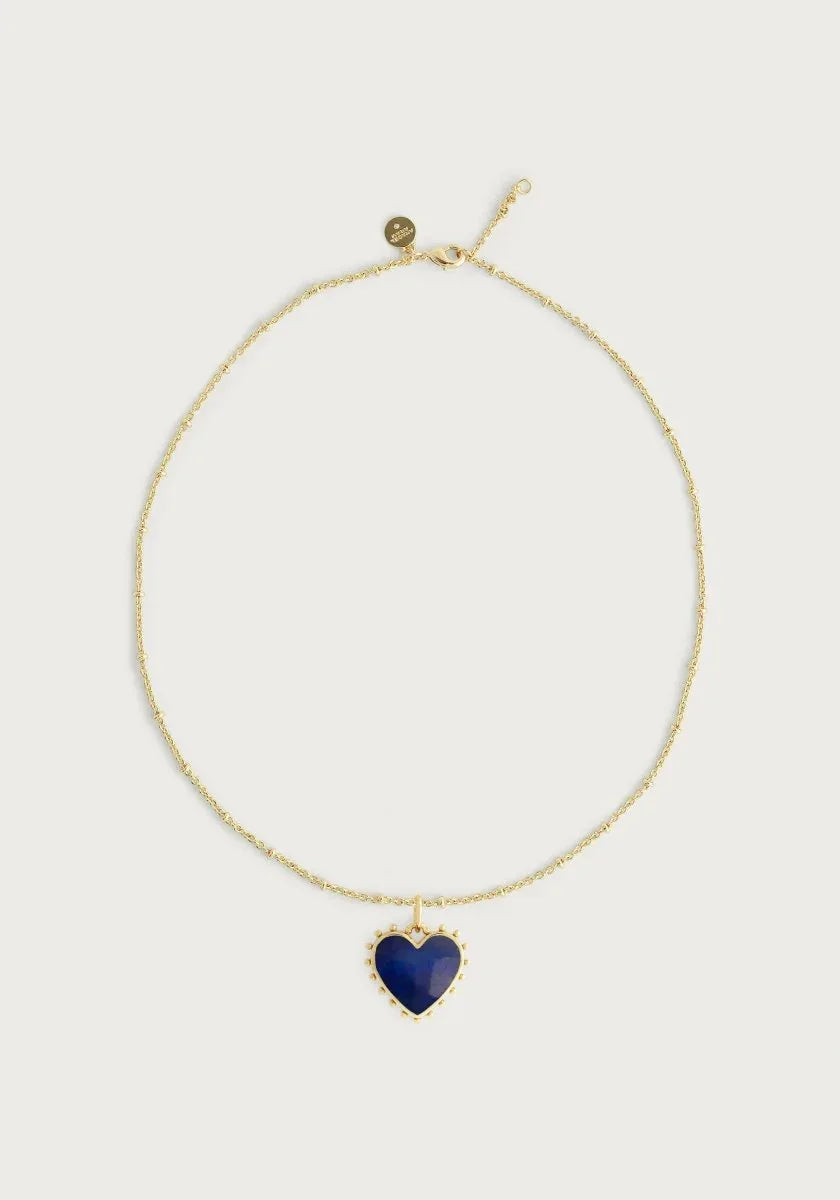 Heart With Stone Pendant Necklace - Anabel Aram