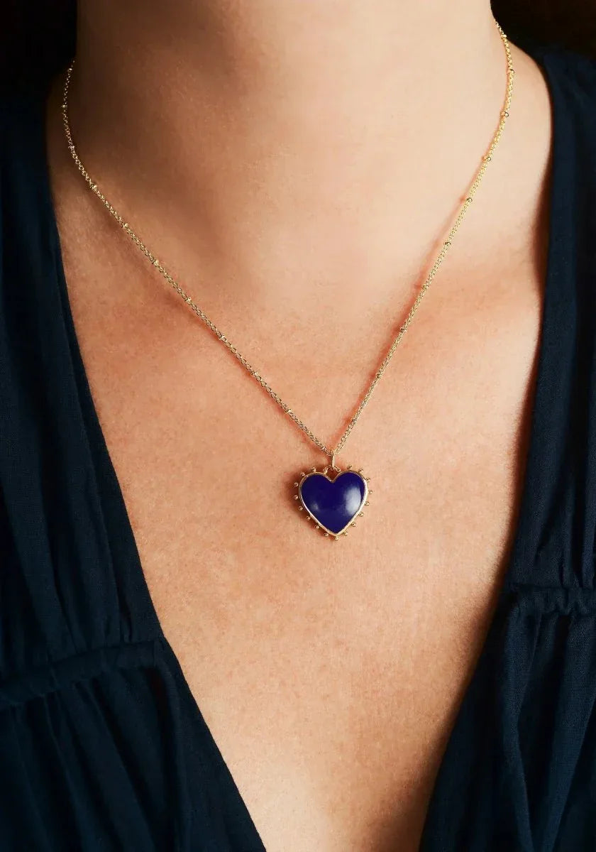 Heart with Stone Charm - Lapis - Anabel Aram