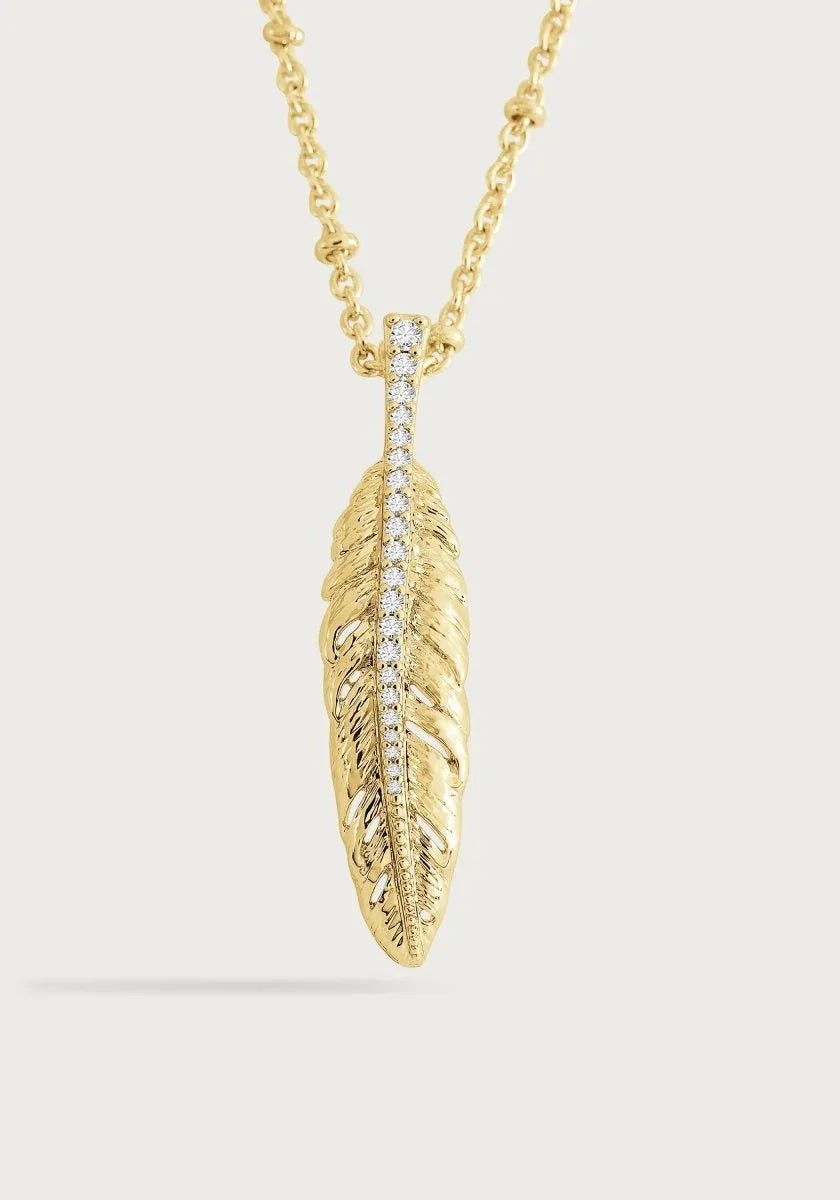 Feather Small Pendant Necklace - Anabel Aram