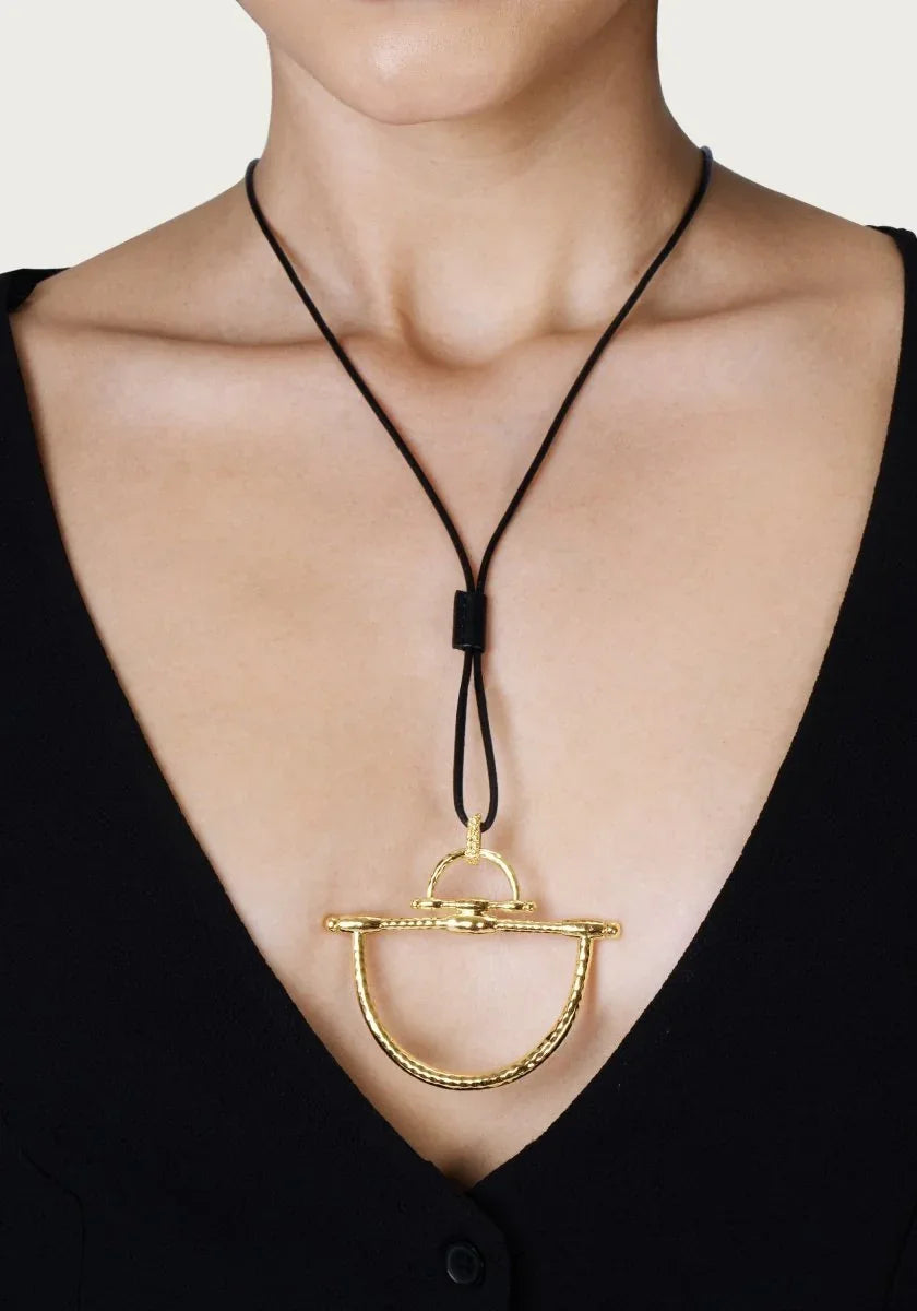 Cheval Bit Pendant, Gold - Anabel Aram