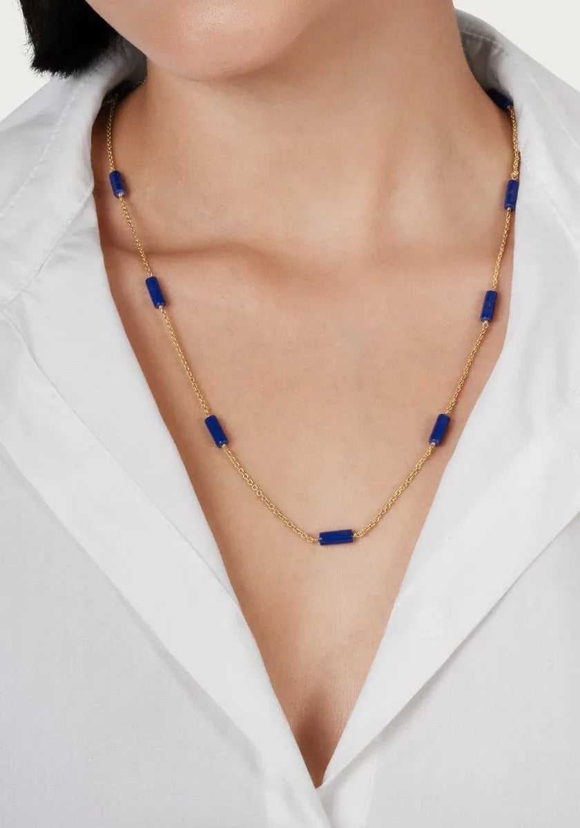 Forza Long Lapis Chain Necklace - Anabel Aram