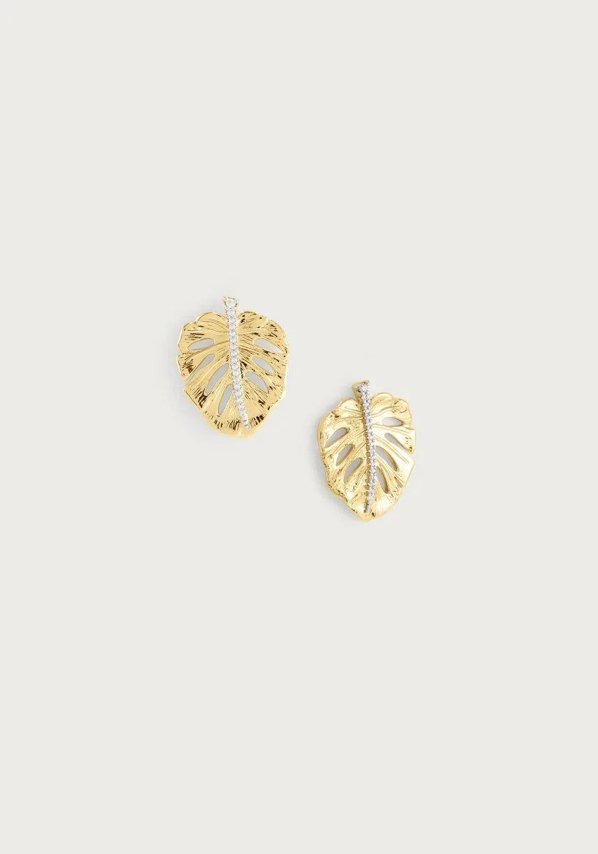 Monstera Palm Earrings, Small - Anabel Aram