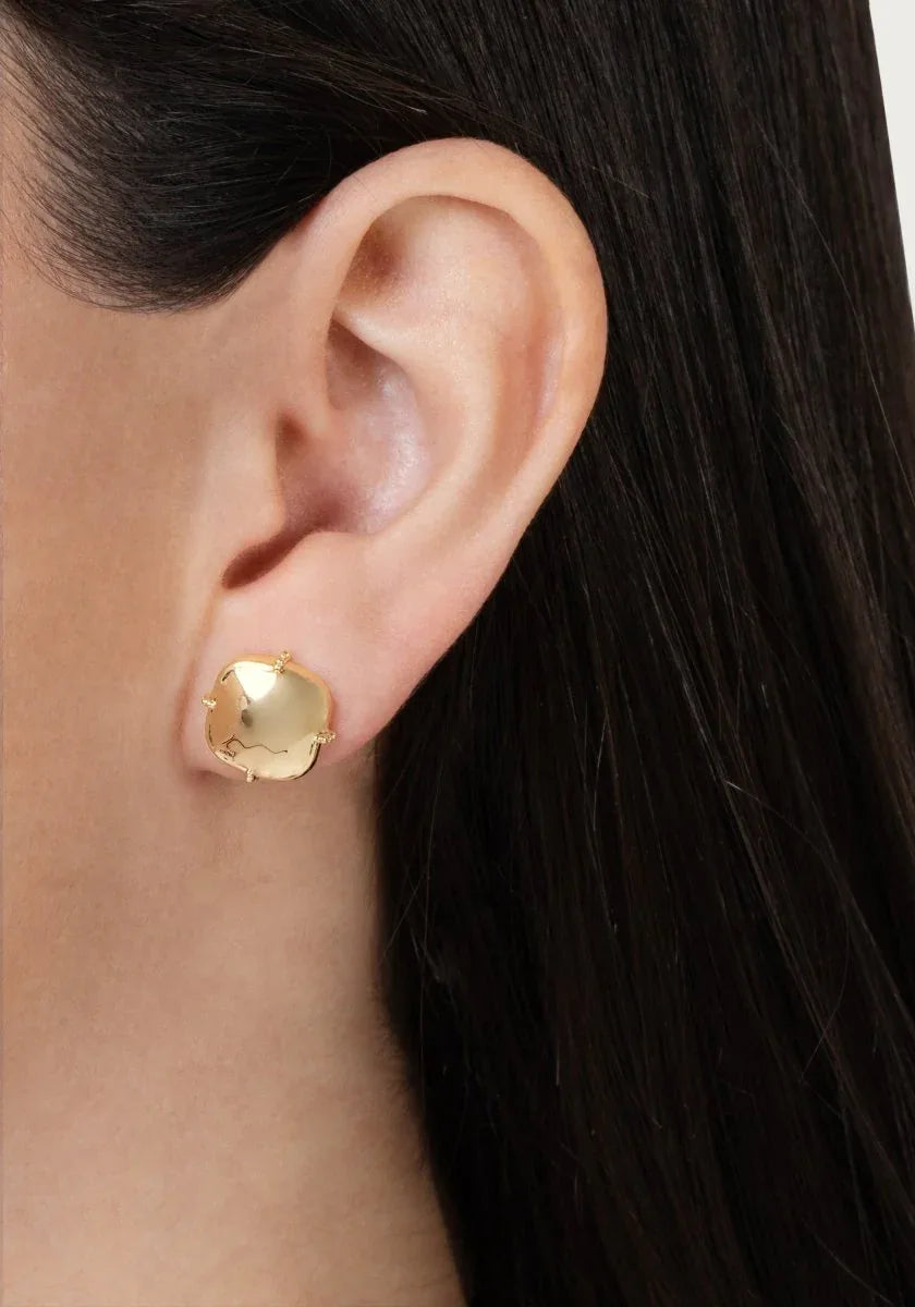 Farrier Stud Earrings, Gold - Anabel Aram