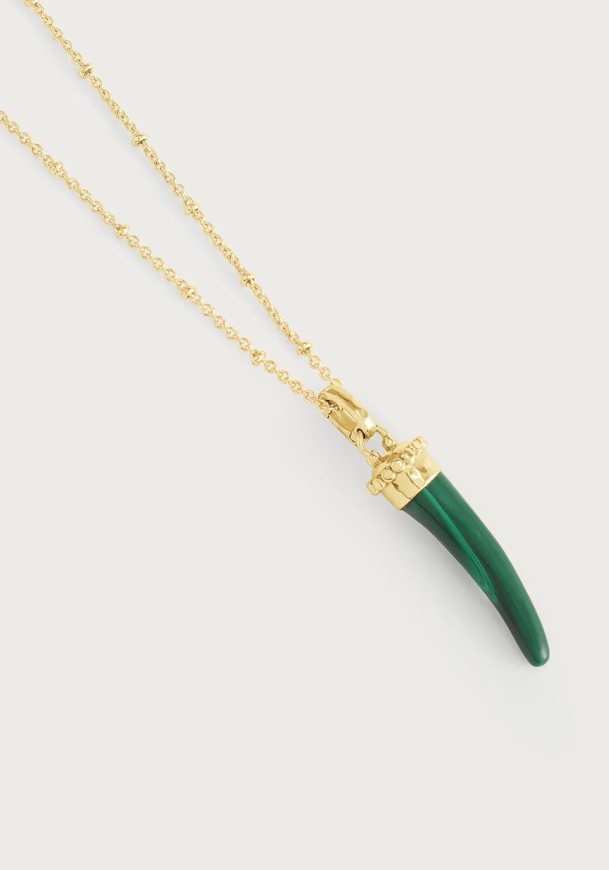 Milos Stone Horn Charm, Malachite