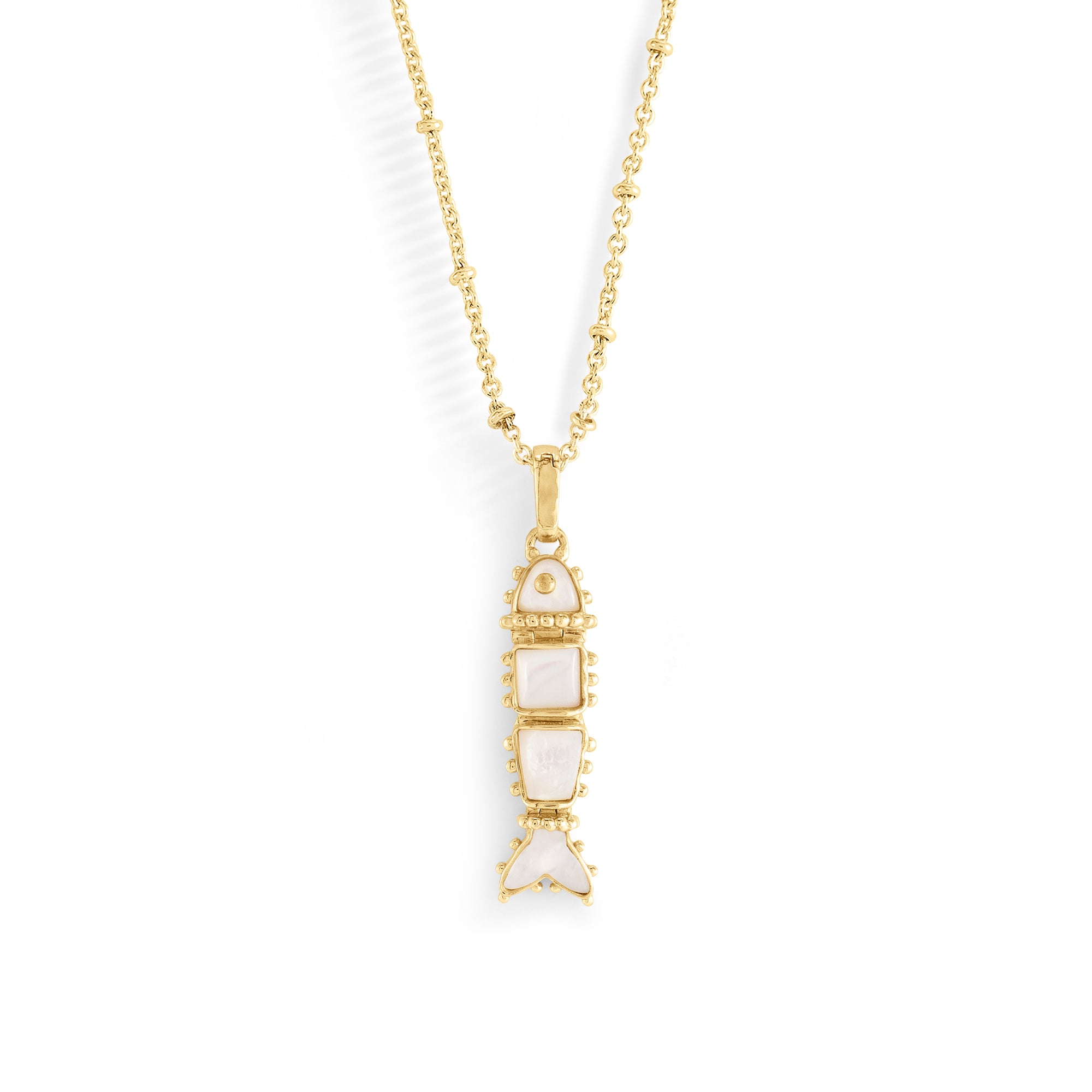 Milos Stone Fish Charm, Pearl