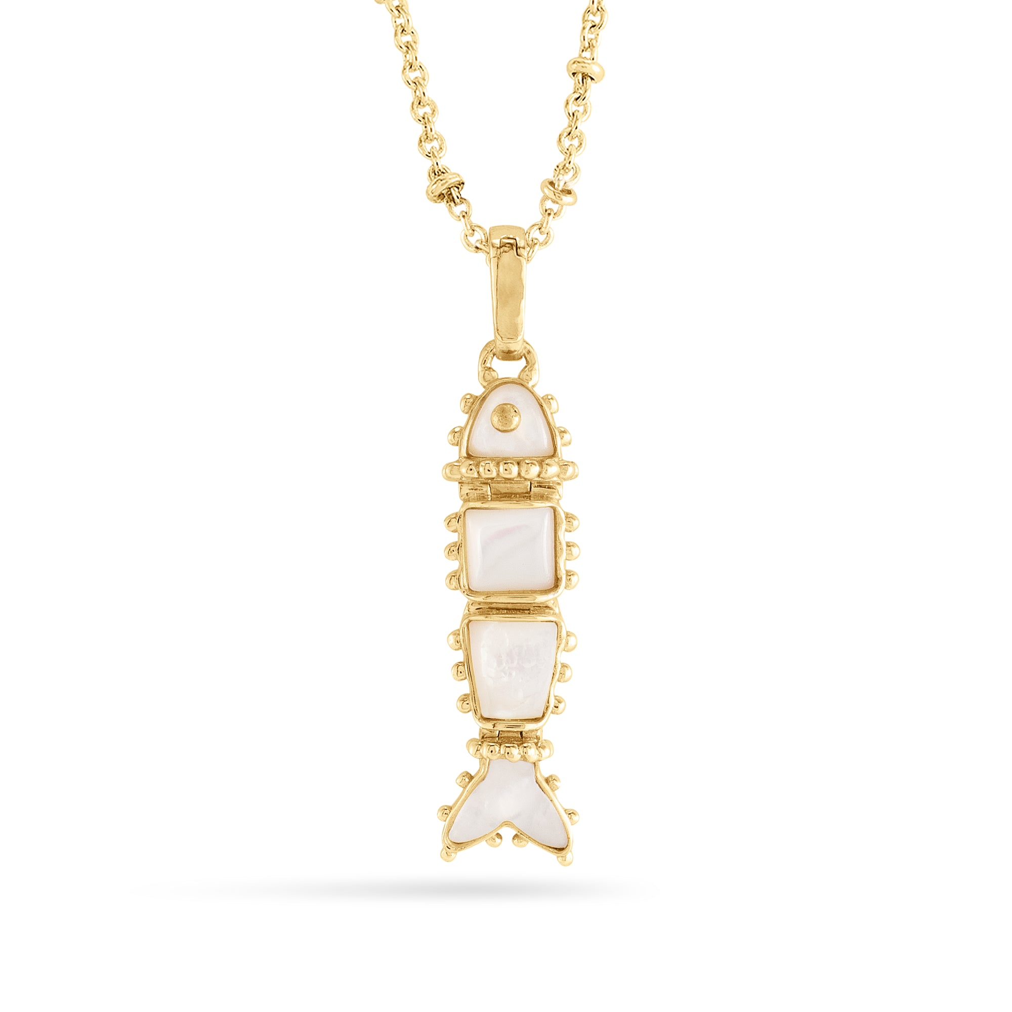 Milos Stone Fish Charm, Pearl
