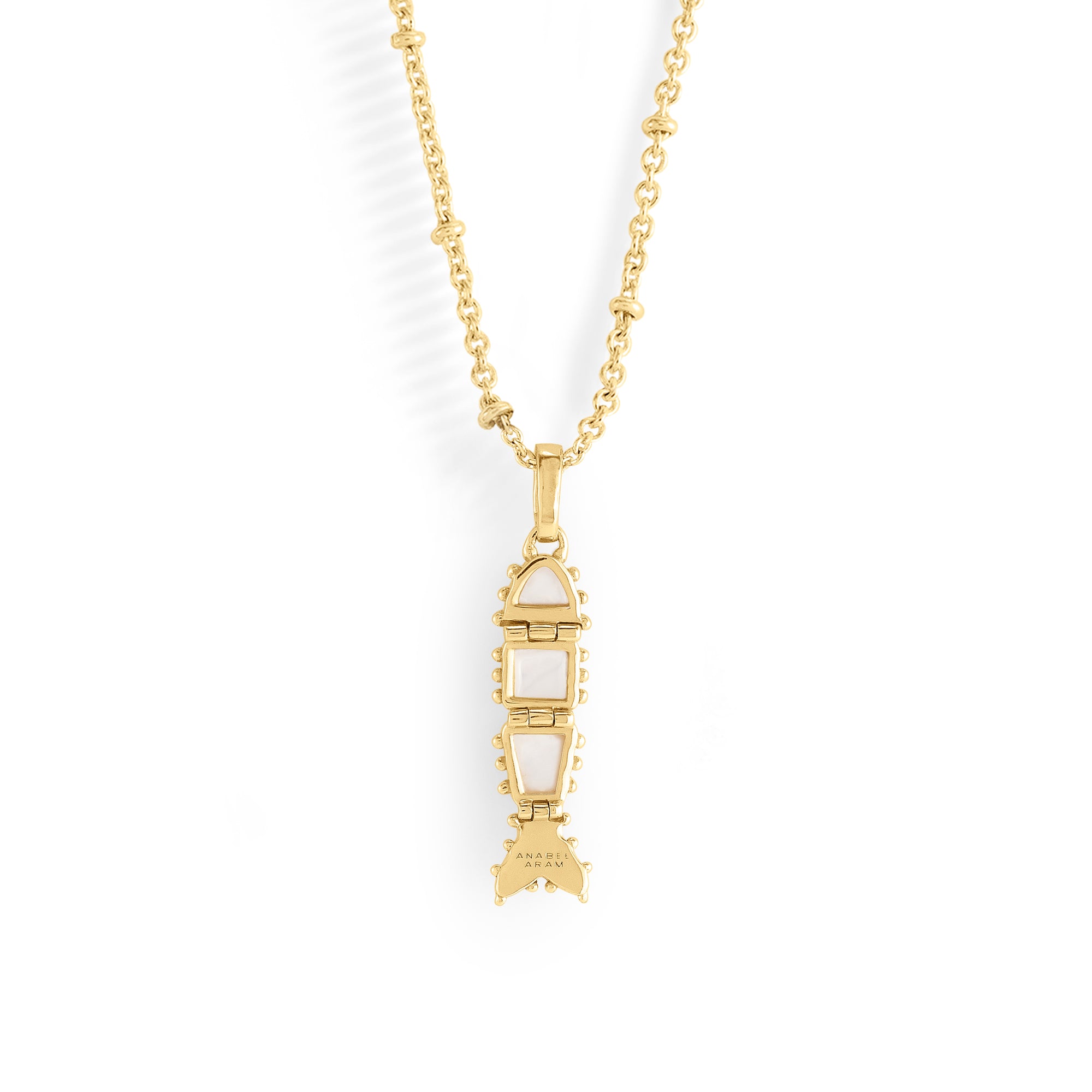 Milos Stone Fish Charm, Pearl