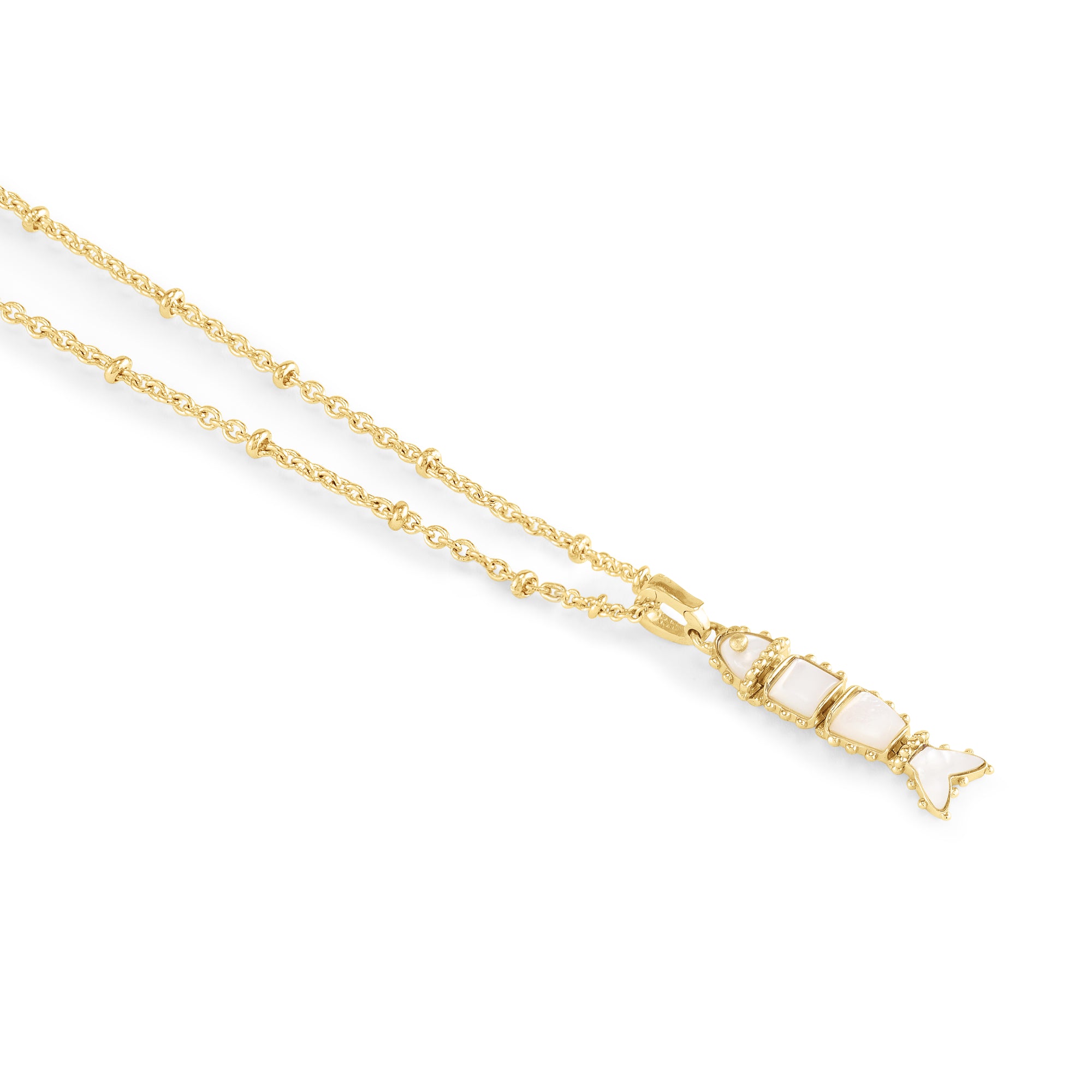 Milos Stone Fish Charm, Pearl