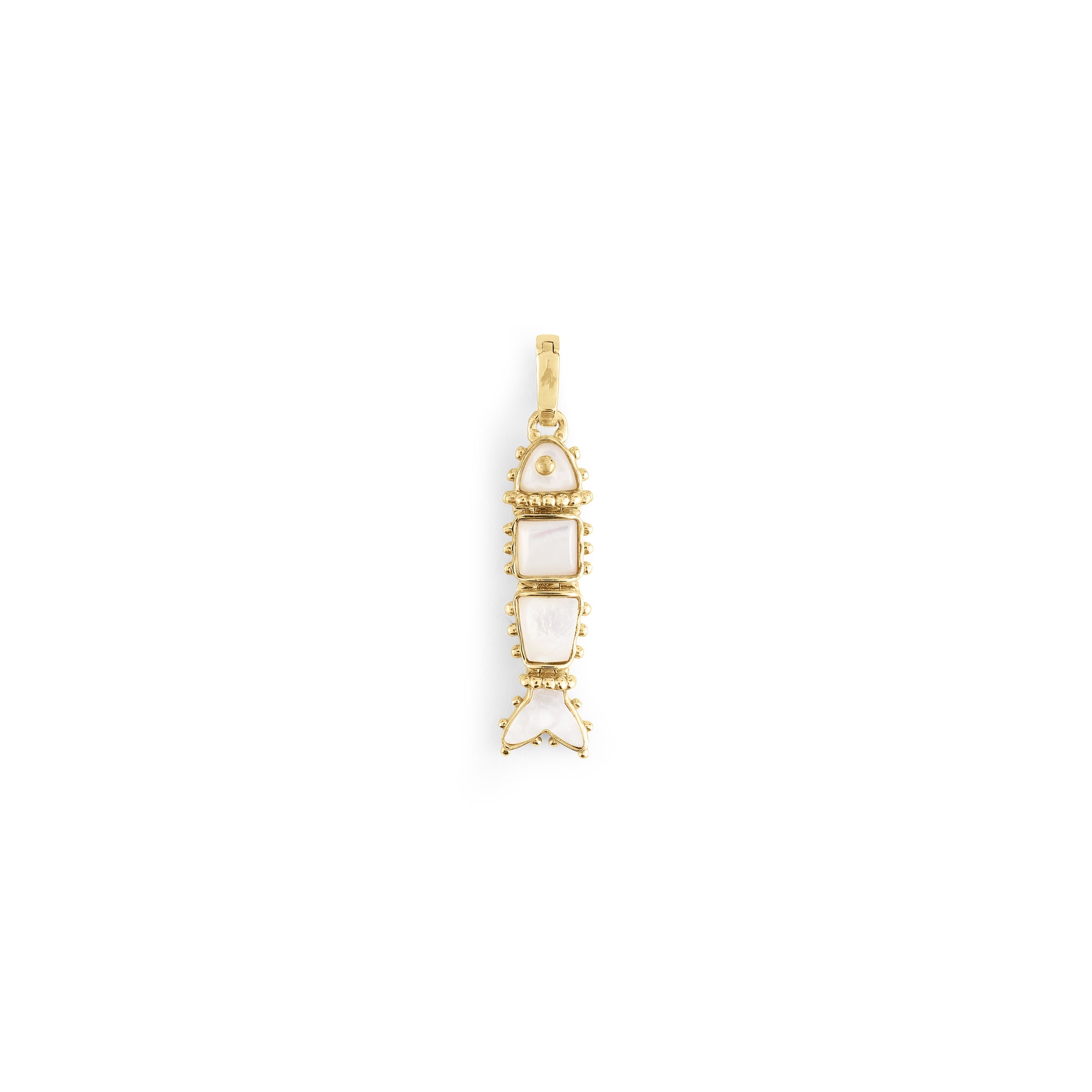 Milos Stone Fish Charm, Pearl