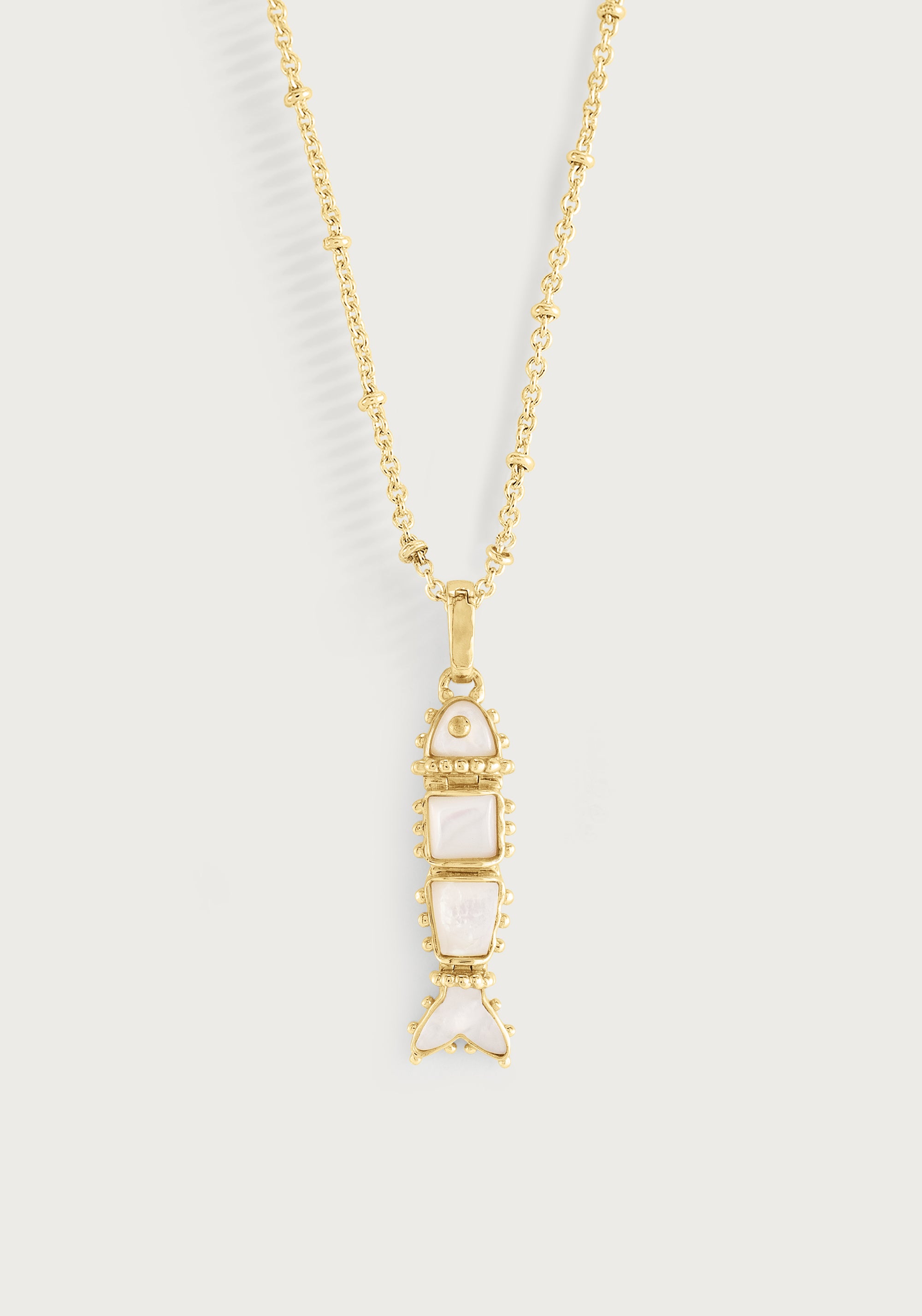 Milos Stone Fish Charm, Pearl