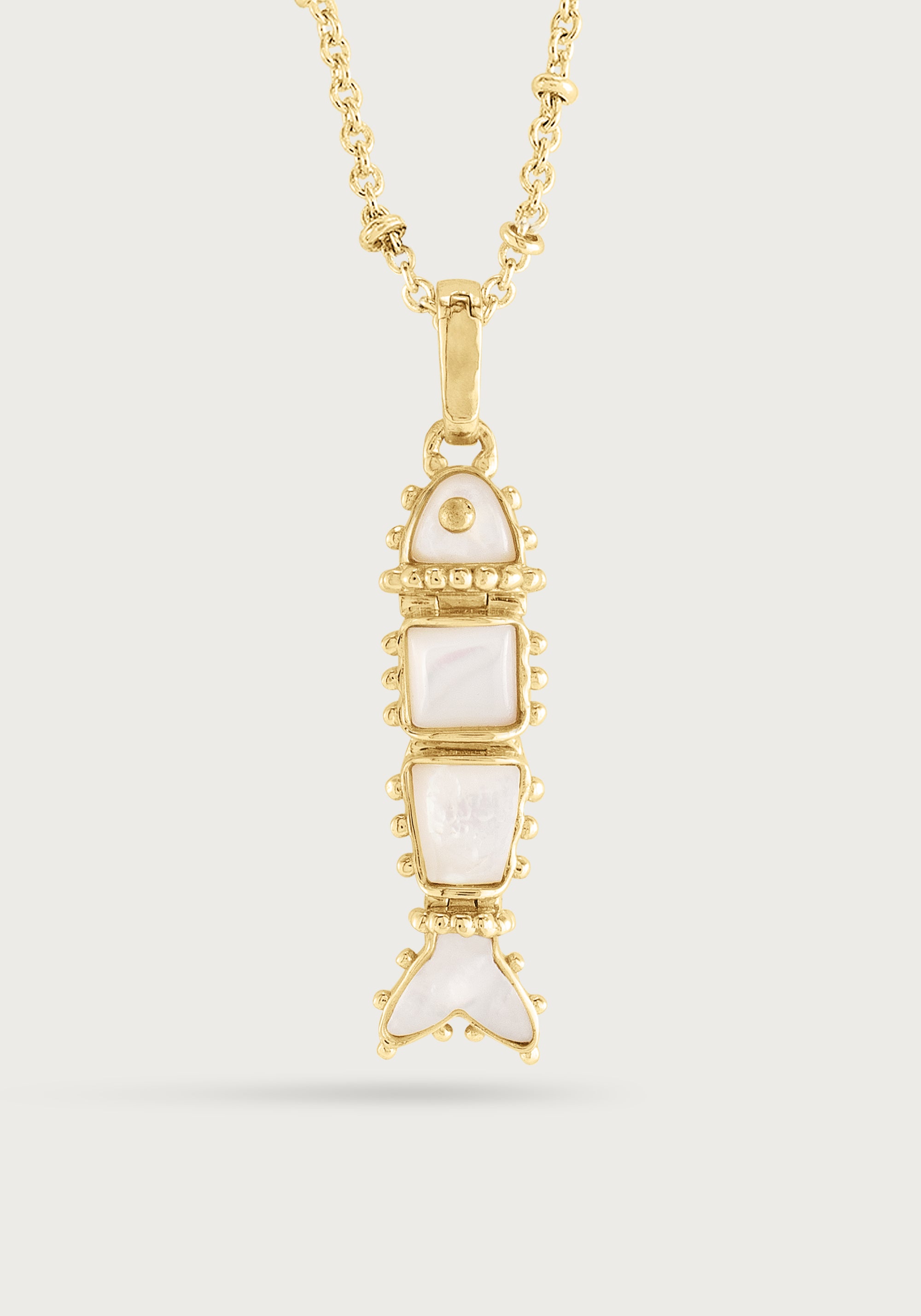 Milos Stone Fish Charm, Pearl