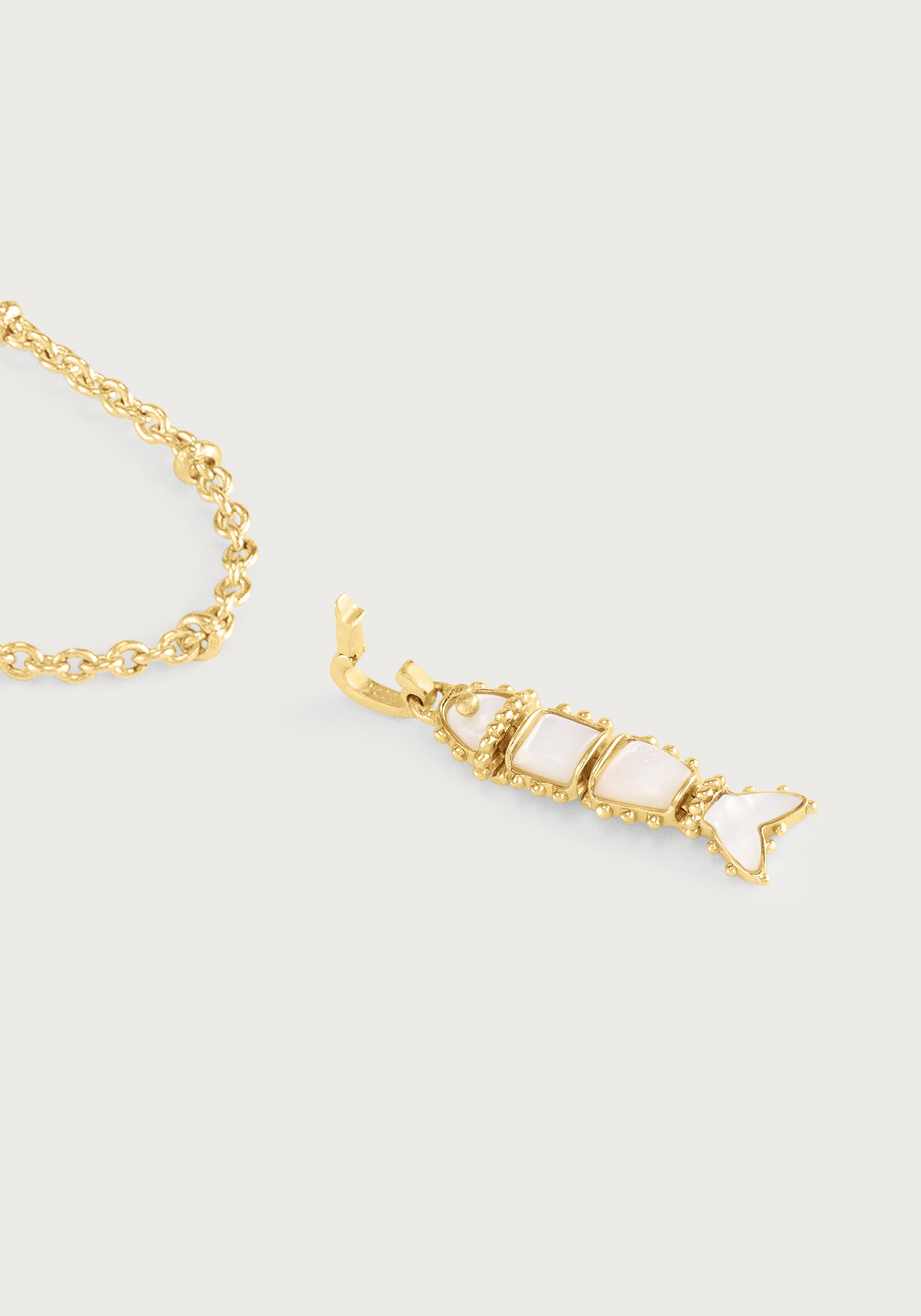 Milos Stone Fish Charm, Pearl