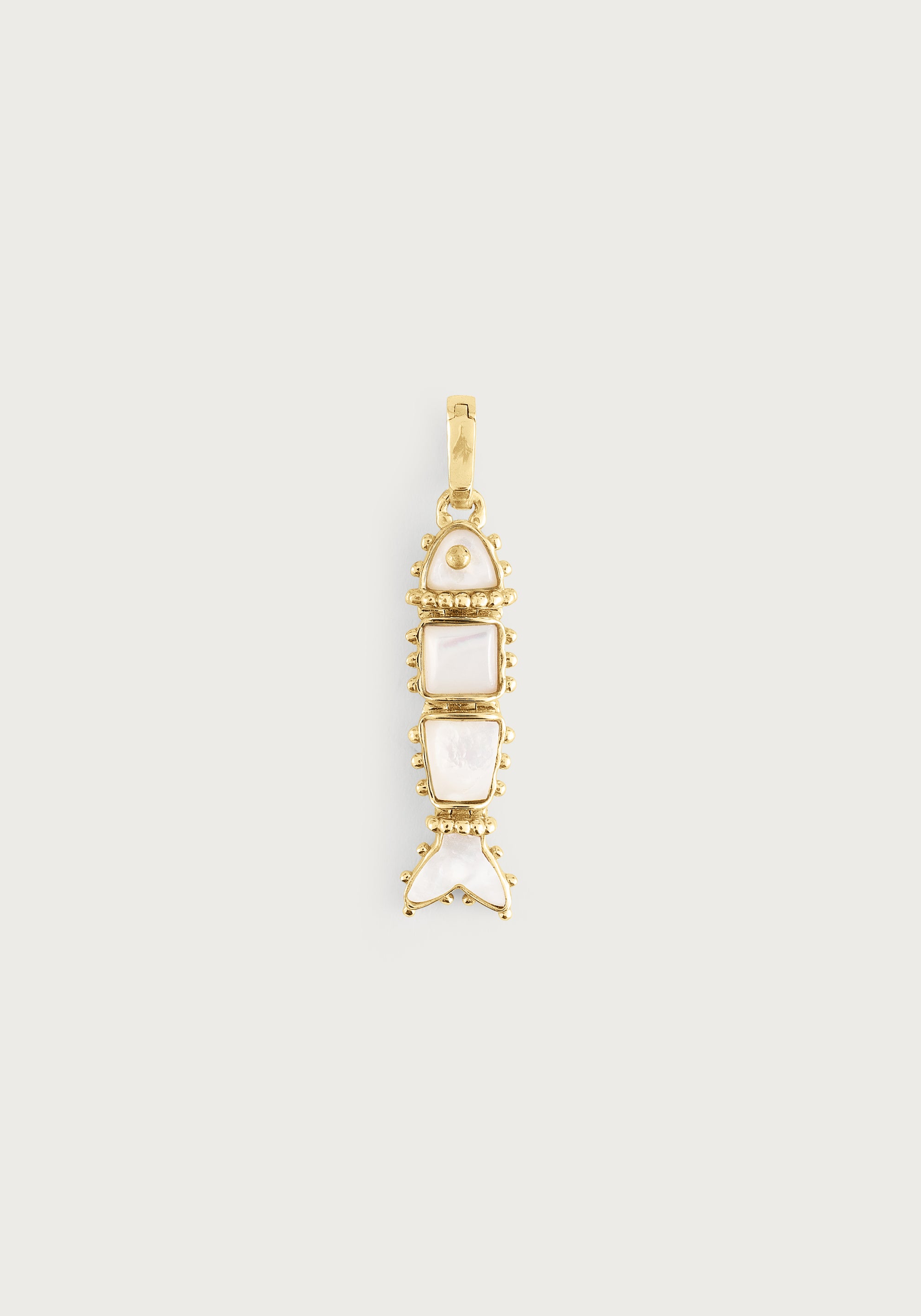 Milos Stone Fish Charm, Pearl