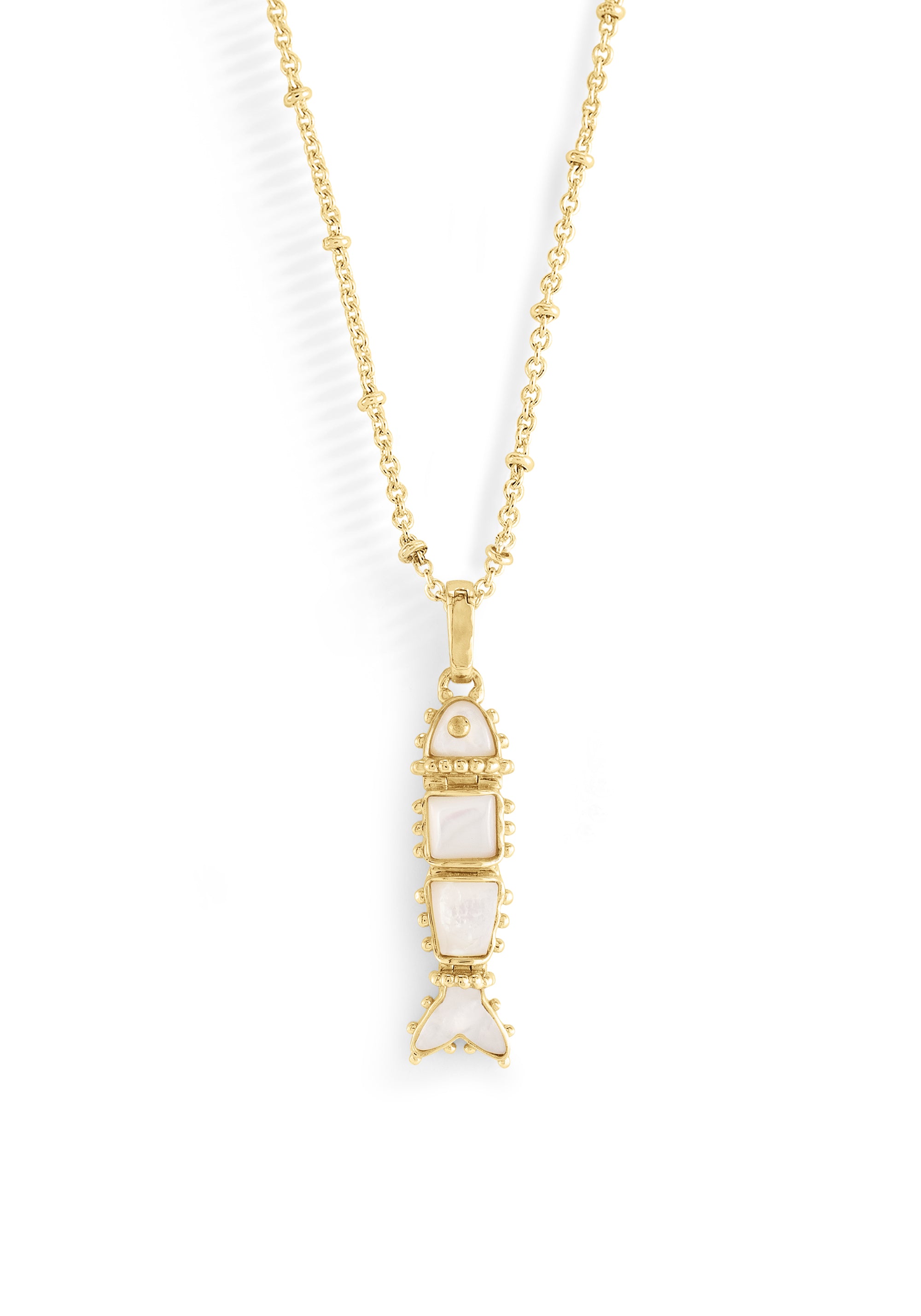 Milos Stone Fish Charm, Pearl