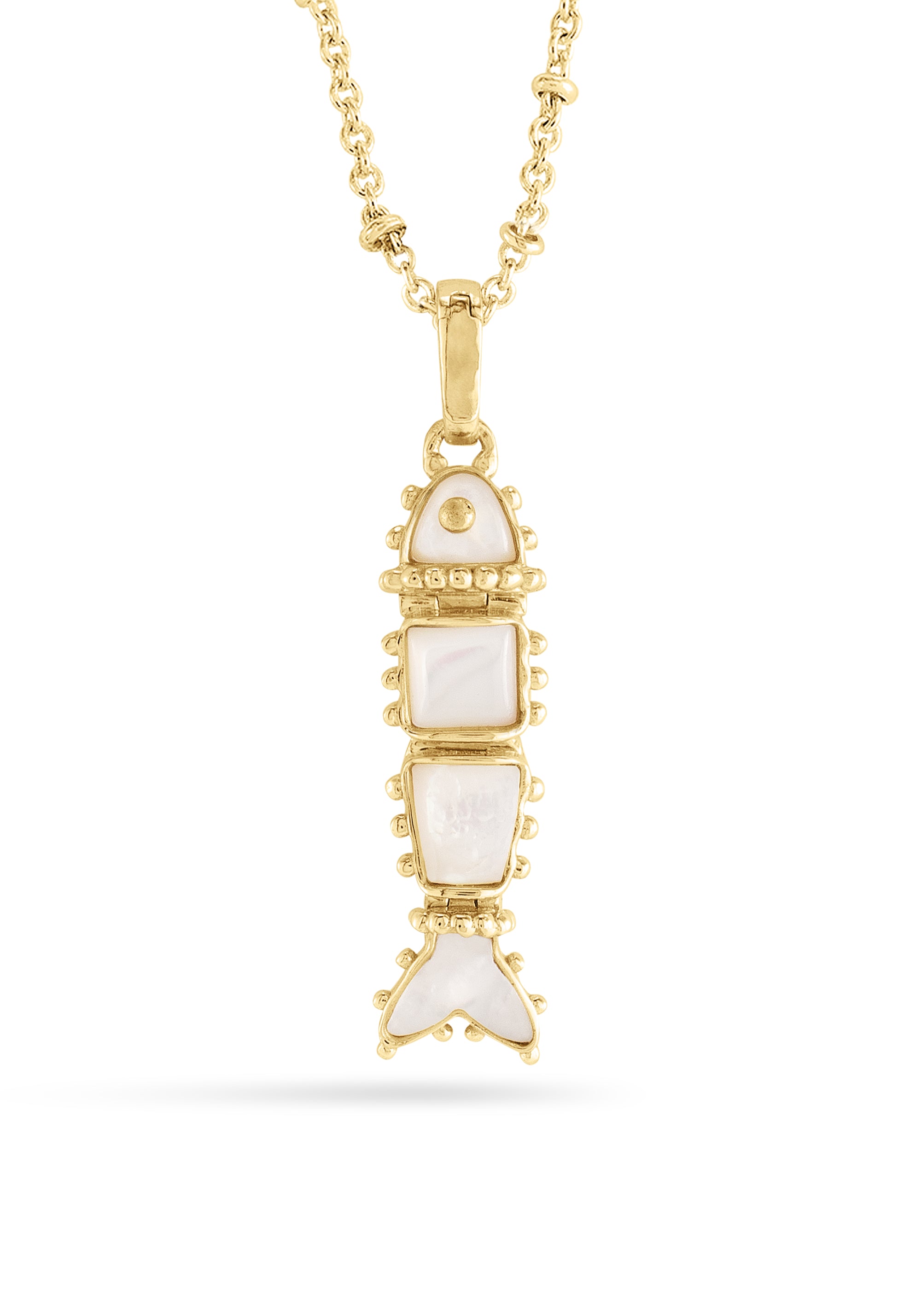 Milos Stone Fish Charm, Pearl