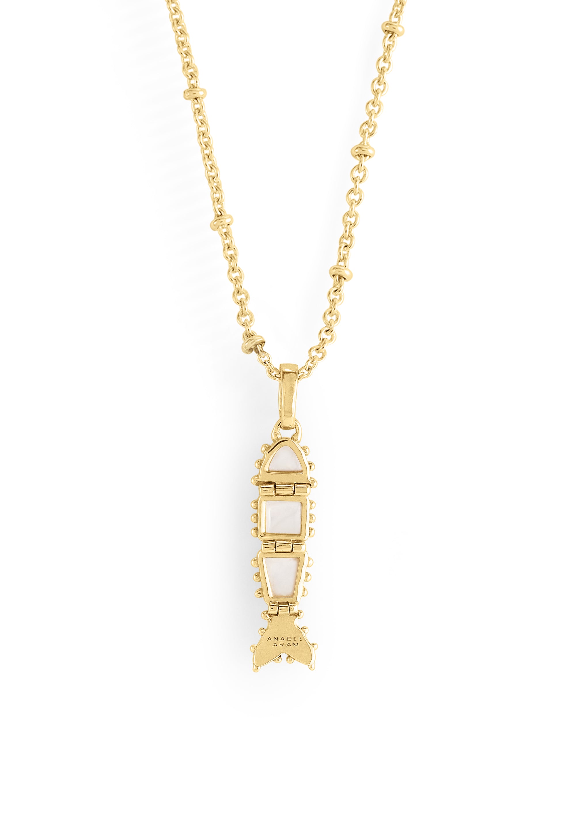 Milos Stone Fish Charm, Pearl